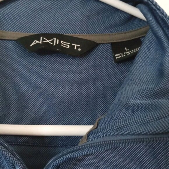 AXIST Men's Large 1/4 Zip Polyester Pullover Shirt Blue Long Sleeve - Picture 4 of 6